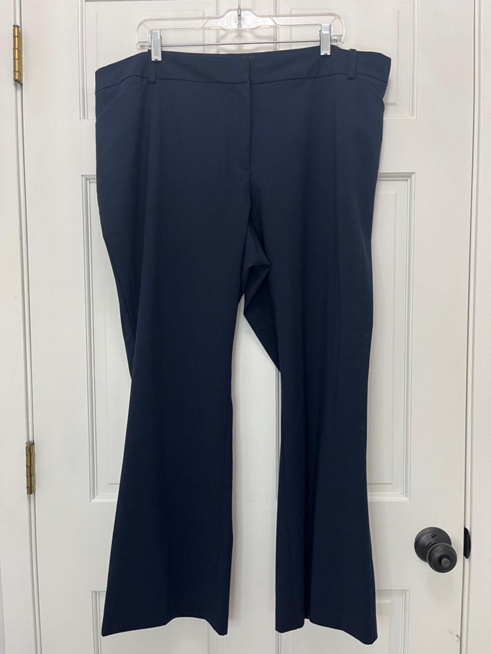 Roz & Ali Navy Blue Dress Pants The Smart Fit Wide Leg Trousers Plus Size 18